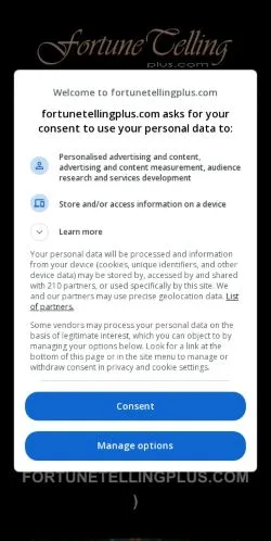 Forhåndsvisning av nettstedet Fortune Telling Plus, medium fra USA for sponsede artikler