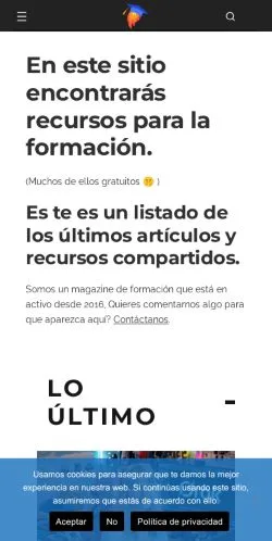 스폰서 기사용 스페인 매체 Recursos y Formación 사이트 미리보기