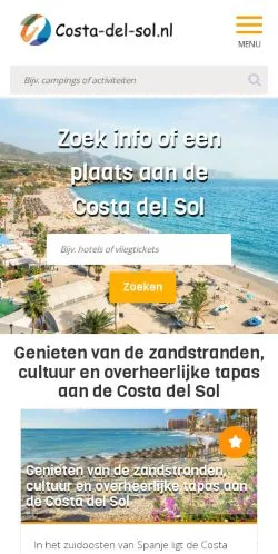 Anteprima del sito Costa del Sol Reistips, media di Paesi Bassi per articoli sponsorizzati