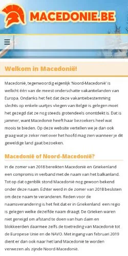 Anteprima del sito Macedonië Vakantie, media di Belgio per articoli sponsorizzati