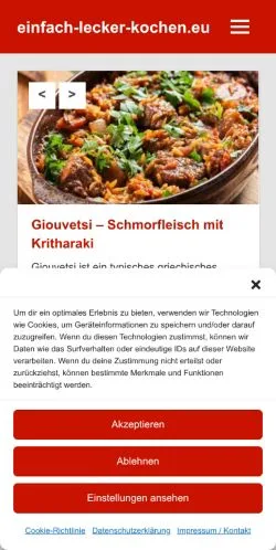 Anteprima del sito Einfach Lecker Kochen, media di Germania per articoli sponsorizzati