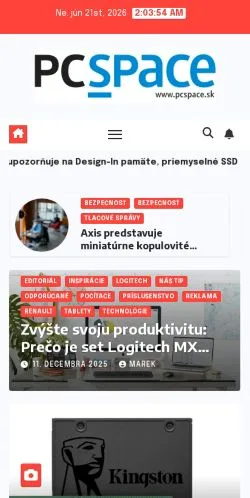Aperçu du site PC Space, média de Slovaquie pour articles sponsorisés