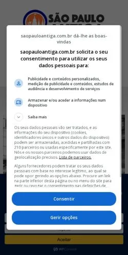Anteprima del sito São Paulo Antiga, media di Brasile per articoli sponsorizzati