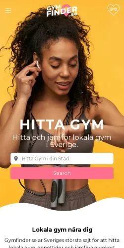 스폰서 기사용 스웨덴 매체 Gymfinder 사이트 미리보기