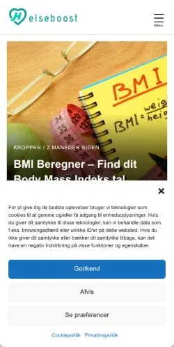 Aperçu du site Helseboost, média de Danemark pour articles sponsorisés
