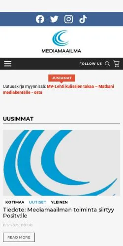 Anteprima del sito Mediamaailma, media di Finlandia per articoli sponsorizzati