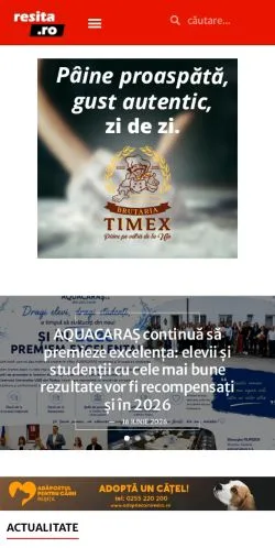 Anteprima del sito Resita, media di Romania per articoli sponsorizzati