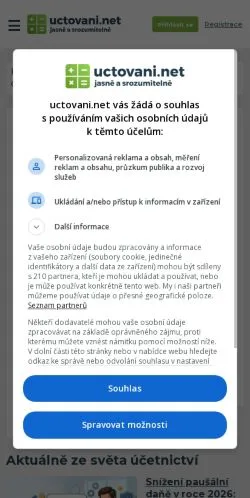 Podgląd witryny Uctovani, medium z kraju Czechy do artykułów sponsorowanych