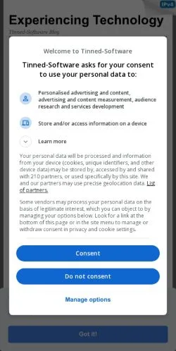 Anteprima del sito Experiencing Technology, media di Stati Uniti per articoli sponsorizzati