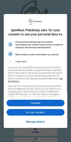 スポンサード記事向けのオランダメディア、Speelhuis Pinkelotjeのサイトプレビュー