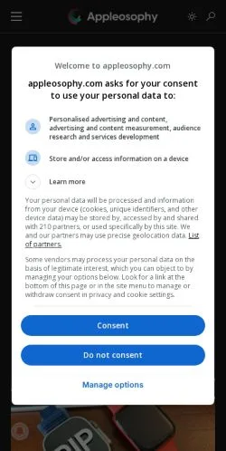Forhåndsvisning av nettstedet Appleosophy, medium fra USA for sponsede artikler