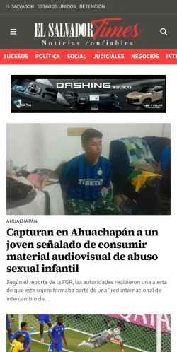 Podgląd witryny El Salvador Times, medium z kraju Hiszpania do artykułów sponsorowanych