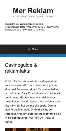 Anteprima del sito Mer Reklam, media di Svezia per articoli sponsorizzati