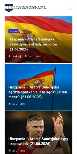 Anteprima del sito OleMagazyn, media di Polonia per articoli sponsorizzati