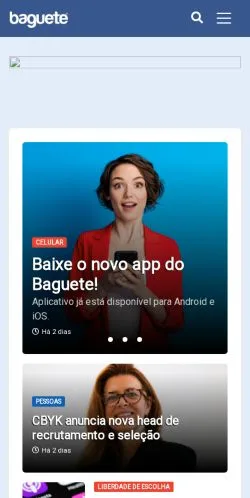 Anteprima del sito Baguete, media di Brasile per articoli sponsorizzati