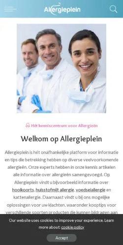 Anteprima del sito Allergieplein, media di Paesi Bassi per articoli sponsorizzati