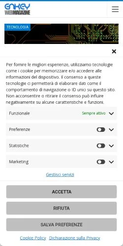 Forhåndsvisning af Enkey Magazine, medie fra Italien til sponsorerede artikler
