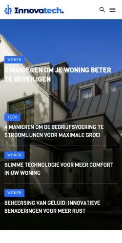 Sponsorlu makaleler için Belçika medyası Innovatech sitesinin önizlemesi