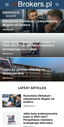 Anteprima del sito mBrokers Portal, media di Polonia per articoli sponsorizzati