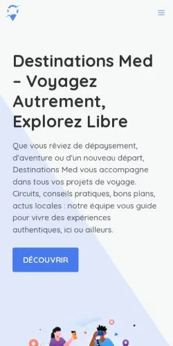 スポンサード記事向けのフランスメディア、Destinations Medのサイトプレビュー