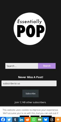 Vista previa del sitio EssentiallyPop, medio de Estados Unidos para artículos patrocinados