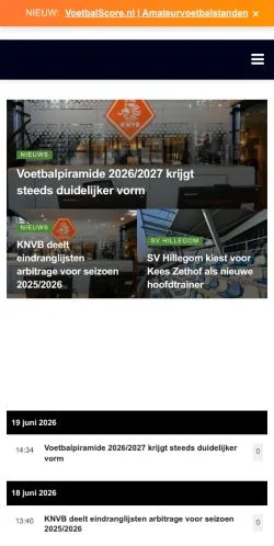 Pré-visualização do site Voetbal In De Bollenstreek, meio de Países Baixos para artigos patrocinados
