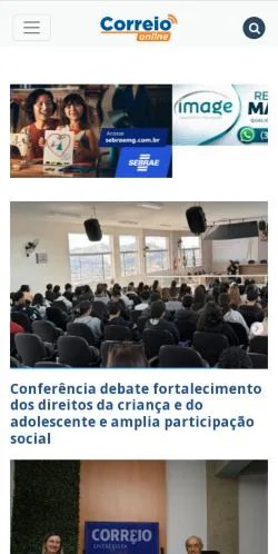 Anteprima del sito Correio Online, media di Brasile per articoli sponsorizzati