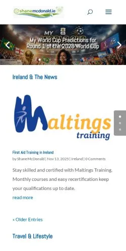 Anteprima del sito Shane McDonald, media di Irlanda per articoli sponsorizzati