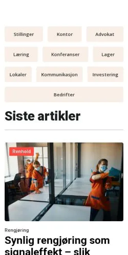 Vista previa del sitio bedriftsplan.com, medio de Noruega para artículos patrocinados