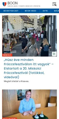 Forhåndsvisning af BOON, medie fra Ungarn til sponsorerede artikler
