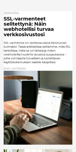 スポンサード記事向けのフィンランドメディア、datavalmiina.fiのサイトプレビュー