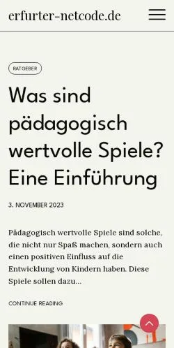 Preview of the erfurter-netcode.de - website, a media outlet in Germany for sponsored articles