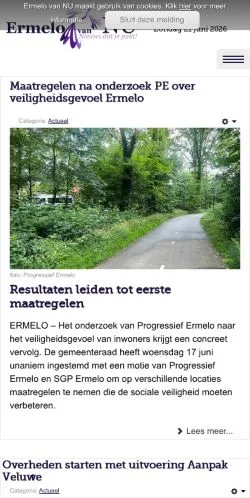 Anteprima del sito Ermelo Van NU, media di Paesi Bassi per articoli sponsorizzati