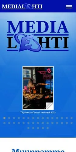 Anteprima del sito Medialehti, media di Finlandia per articoli sponsorizzati