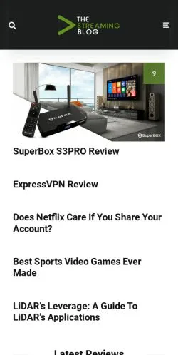 スポンサード記事向けのアメリカ合衆国メディア、The Streaming Blogのサイトプレビュー