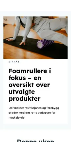 Anteprima del sito treningsmentor.com, media di Norvegia per articoli sponsorizzati