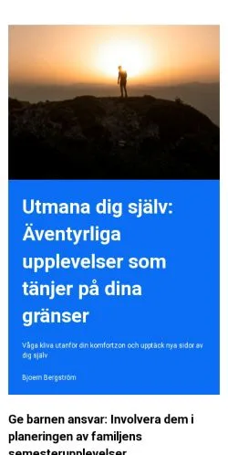 Anteprima del sito upplevstaden.se, media di Svezia per articoli sponsorizzati