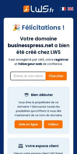 Podgląd witryny Business Press, medium z kraju Francja do artykułów sponsorowanych