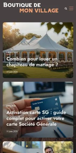 Anteprima del sito Boutiques De Mon Village, media di Francia per articoli sponsorizzati