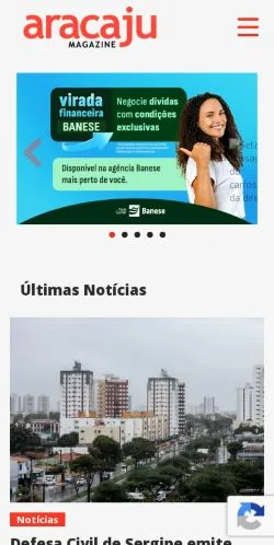 Anteprima del sito Aracaju Magazine, media di Brasile per articoli sponsorizzati