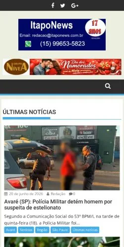Anteprima del sito Itaponews, media di Brasile per articoli sponsorizzati