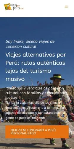 Anteprima del sito Viajes Alternativos Perú, media di Spagna per articoli sponsorizzati