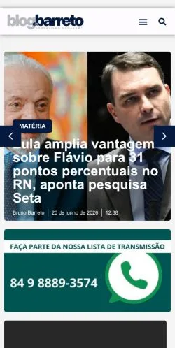 Anteprima del sito Blog do Barreto, media di Brasile per articoli sponsorizzati