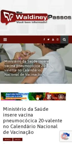 Anteprima del sito Waldiney Passos, media di Brasile per articoli sponsorizzati