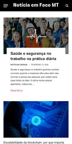 Anteprima del sito Noticia Em Foco MT, media di Brasile per articoli sponsorizzati