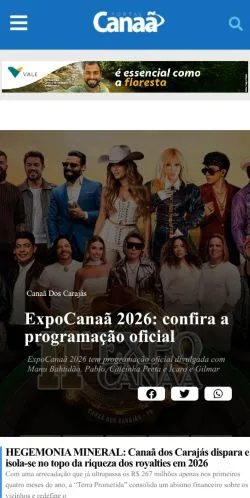 Anteprima del sito Portal Canaã, media di Brasile per articoli sponsorizzati