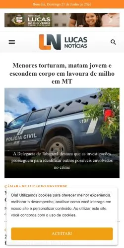 Anteprima del sito Lucas Notícias, media di Brasile per articoli sponsorizzati