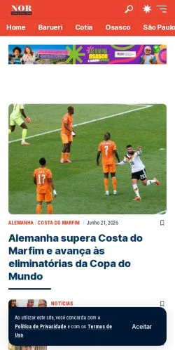 스폰서 기사용 브라질 매체 Noticias de Osasco e Região 사이트 미리보기