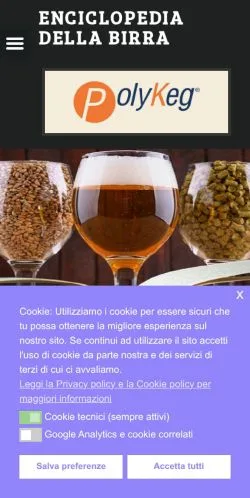 Anteprima del sito Enciclopedia Della Birra, media di Italia per articoli sponsorizzati