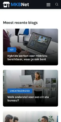 Preview of the MKBnet website, a media outlet in Netherlands for sponsored articles